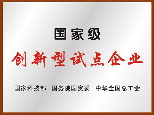 國家級創(chuàng)新試點(diǎn)企業(yè)